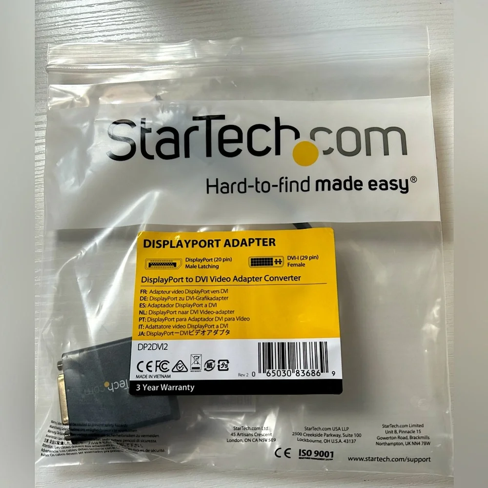 NIB DisplayPort adapter DVH-I 29 pin female